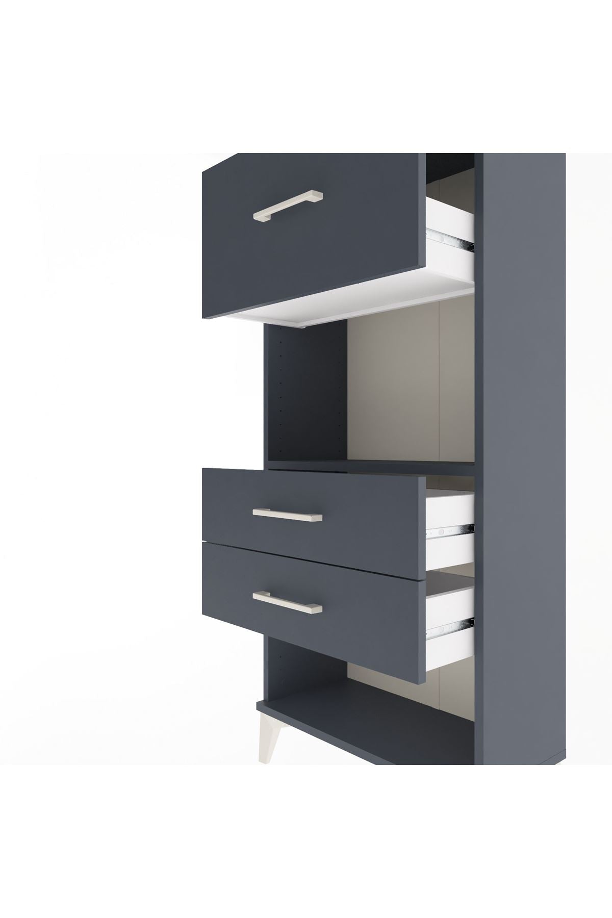 Arges Dolap Tek Raflı 3 Çekmeceli 60x30x134 - S17M025V5A