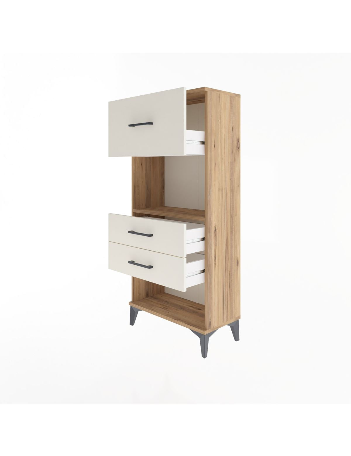 Arges Dolap Tek Raflı 3 Çekmeceli 60x30x134 - S17M025V7A