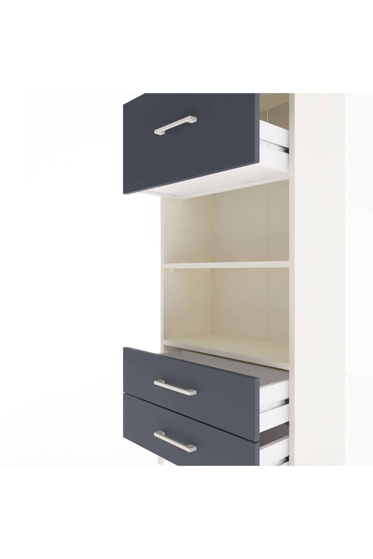 Arges Dolap 2 Raflı 3 Çekmeceli 60x30x134 - S17M026V2A