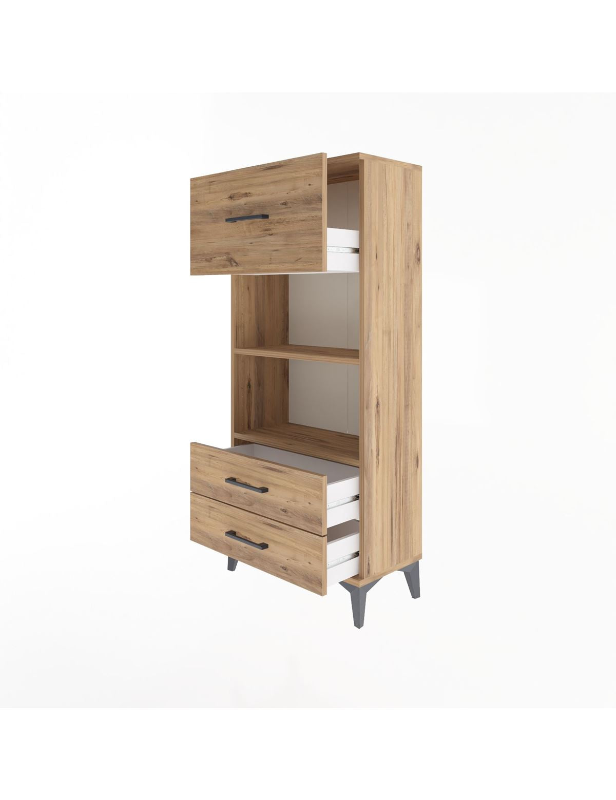 Arges Dolap 2 Raflı 3 Çekmeceli 60x30x134 - S17M026V9A