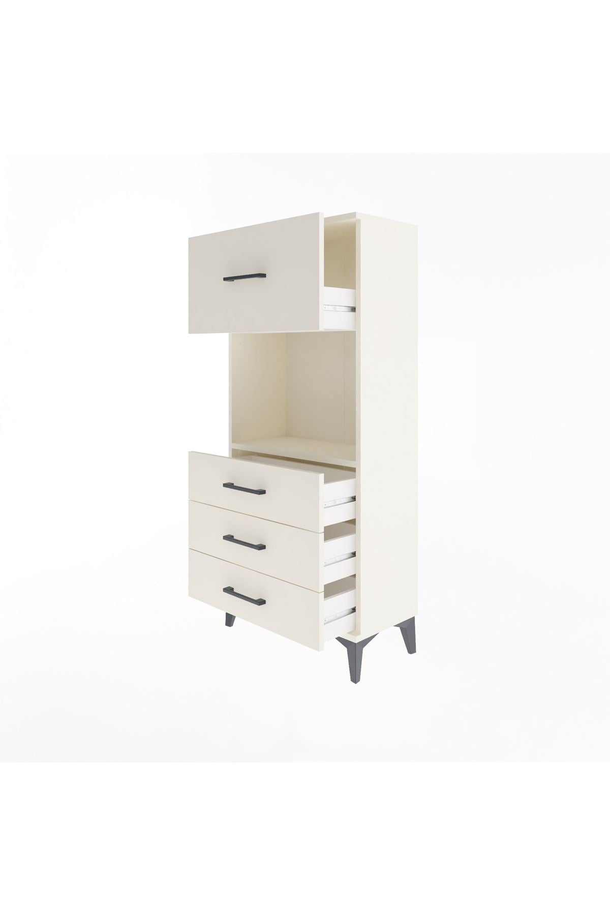 Arges Dolap Tek Raflı 4 Çekmeceli 60x30x134 - S17M028V1A