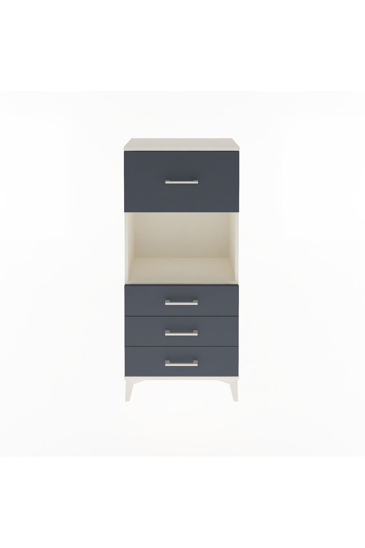 Arges Dolap Tek Raflı 4 Çekmeceli 60x30x134 - S17M028V2A