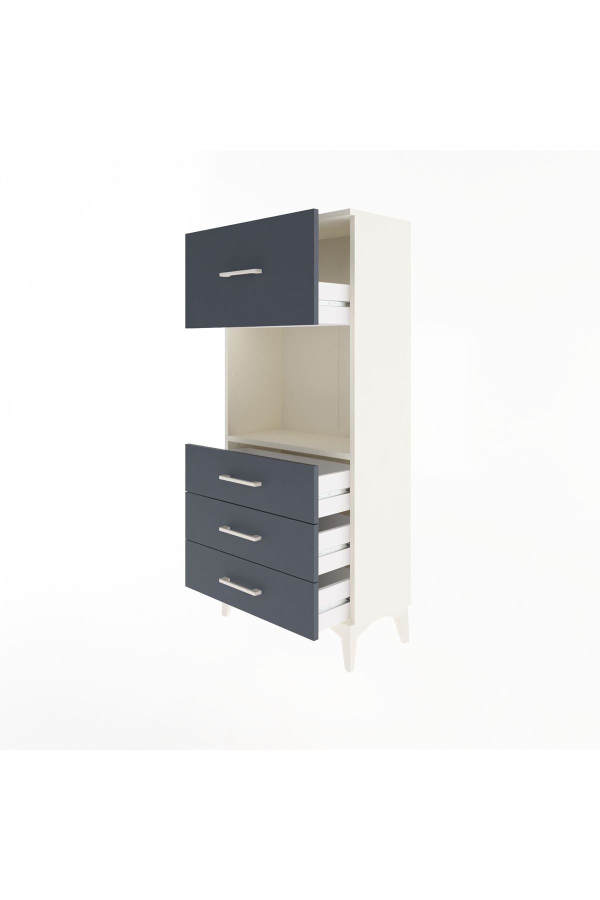 Arges Dolap Tek Raflı 4 Çekmeceli 60x30x134 - S17M028V2A