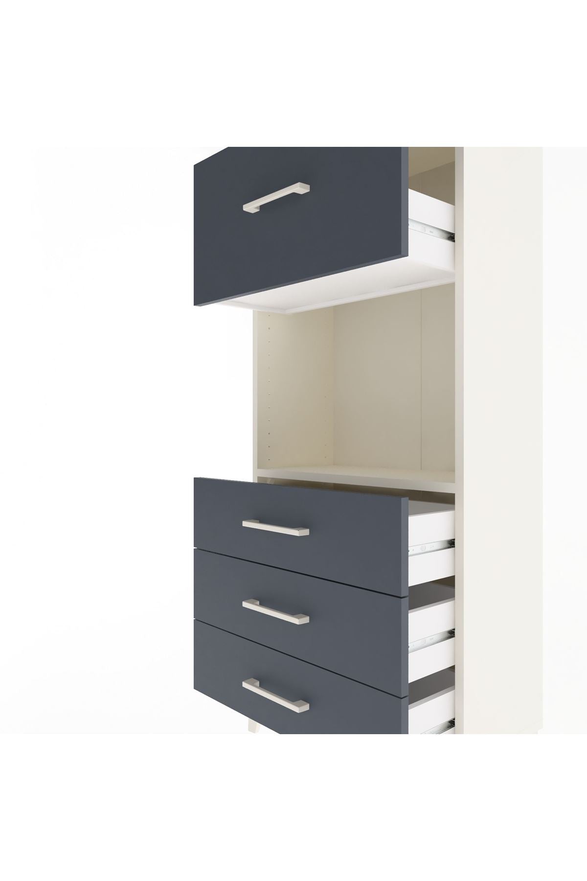 Arges Dolap Tek Raflı 4 Çekmeceli 60x30x134 - S17M028V2A