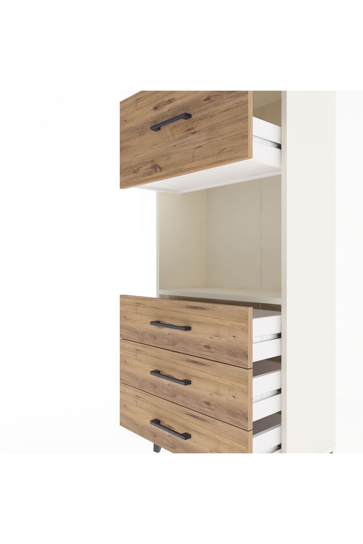 Arges Dolap Tek Raflı 4 Çekmeceli 60x30x134 - S17M028V3A
