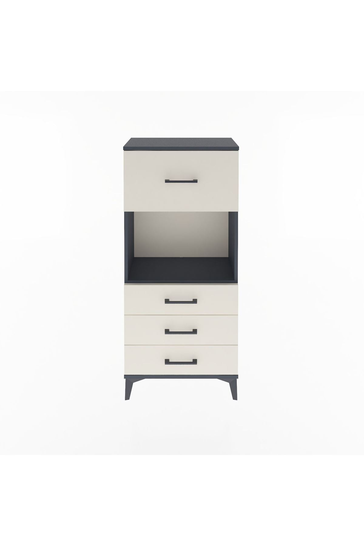 Arges Dolap Tek Raflı 4 Çekmeceli 60x30x134 - S17M028V4A