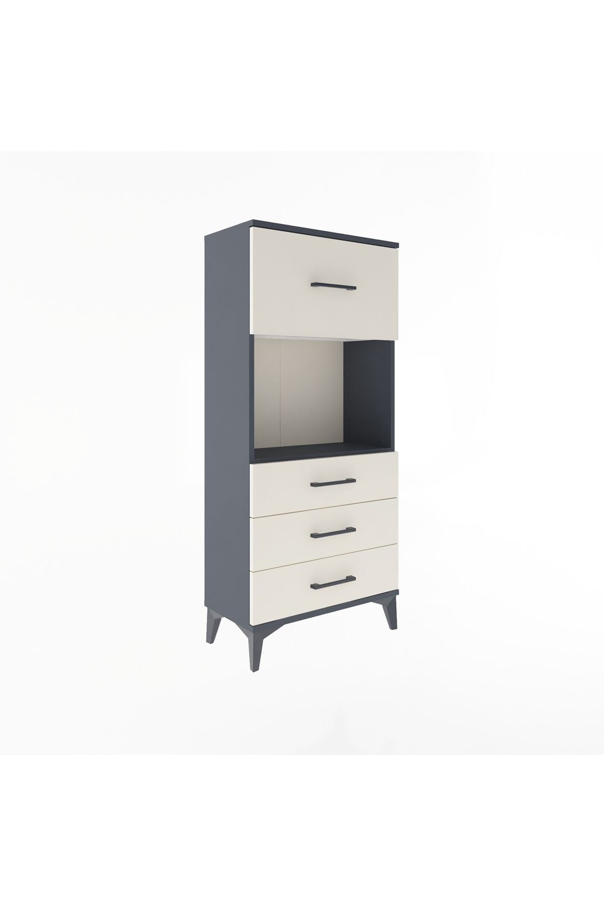 Arges Dolap Tek Raflı 4 Çekmeceli 60x30x134 - S17M028V4A