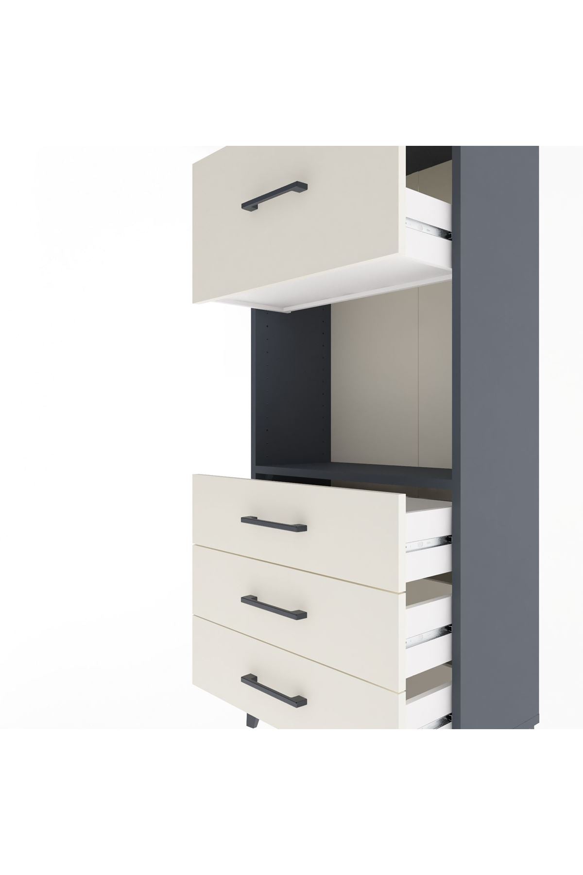 Arges Dolap Tek Raflı 4 Çekmeceli 60x30x134 - S17M028V4A