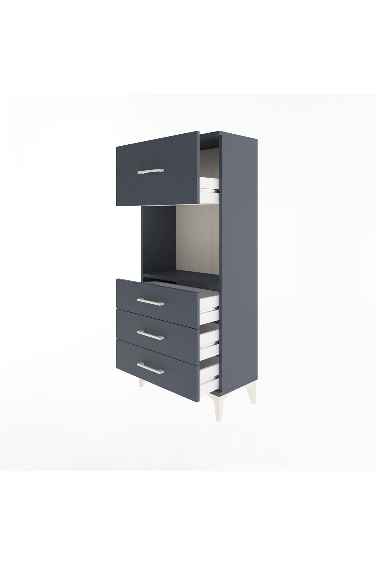 Arges Dolap Tek Raflı 4 Çekmeceli 60x30x134 - S17M028V5A