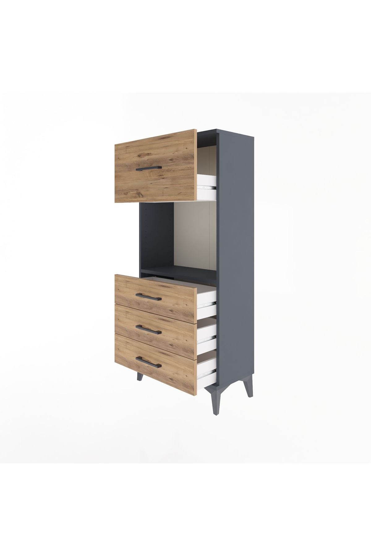 Arges Dolap Tek Raflı 4 Çekmeceli 60x30x134 - S17M028V6A