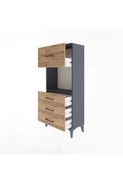 Arges Dolap Tek Raflı 4 Çekmeceli 60x30x134 - S17M028V6A