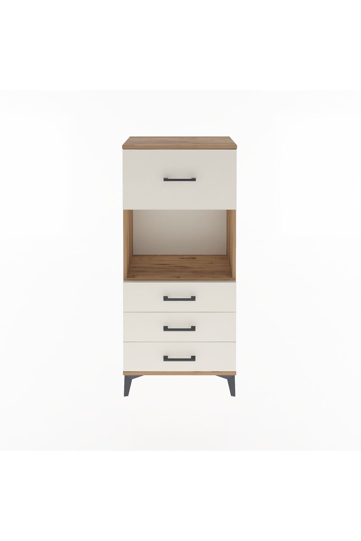 Arges Dolap Tek Raflı 4 Çekmeceli 60x30x134 - S17M028V7A