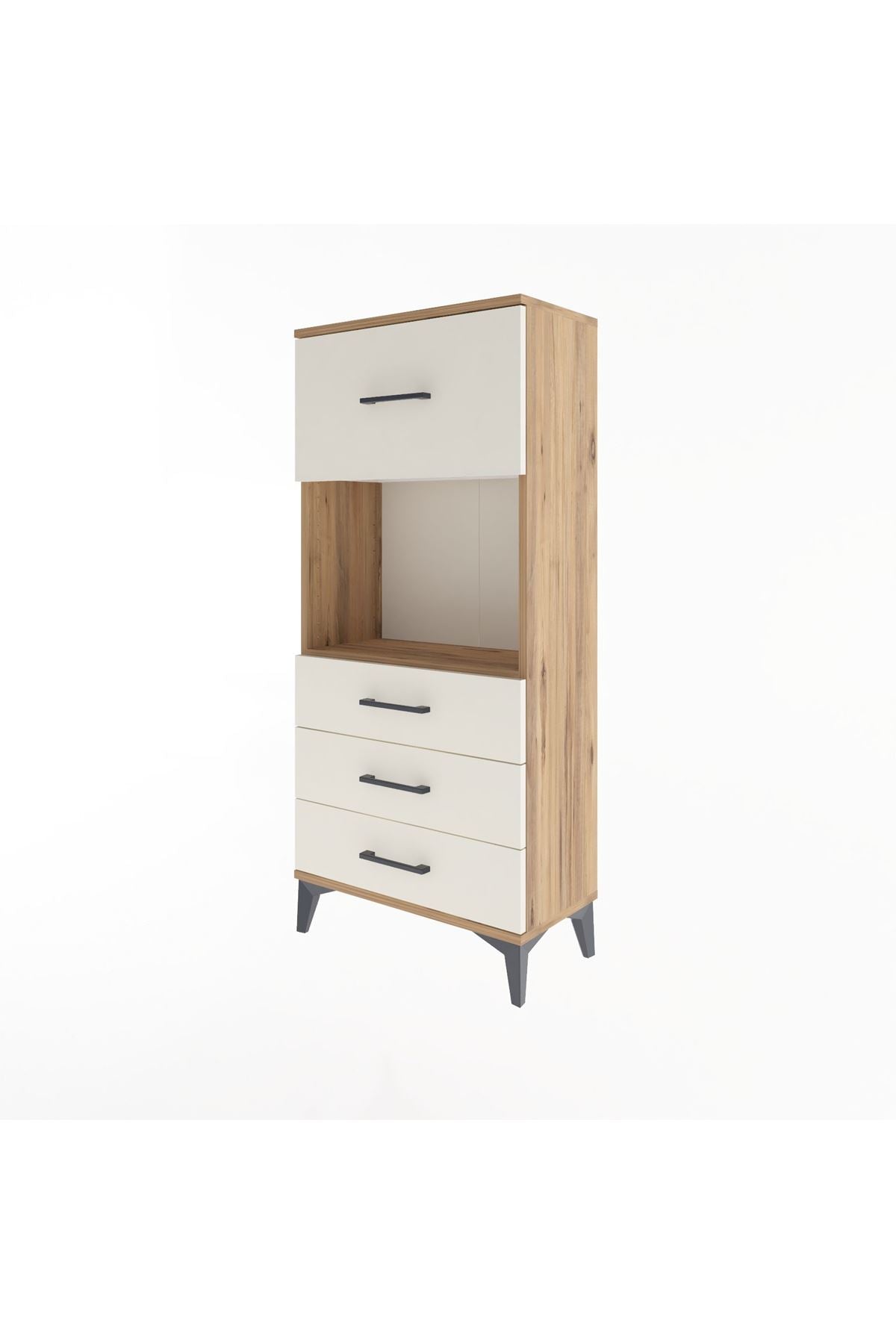Arges Dolap Tek Raflı 4 Çekmeceli 60x30x134 - S17M028V7A