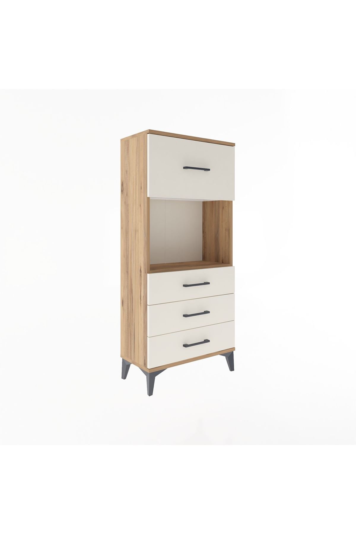 Arges Dolap Tek Raflı 4 Çekmeceli 60x30x134 - S17M028V7A