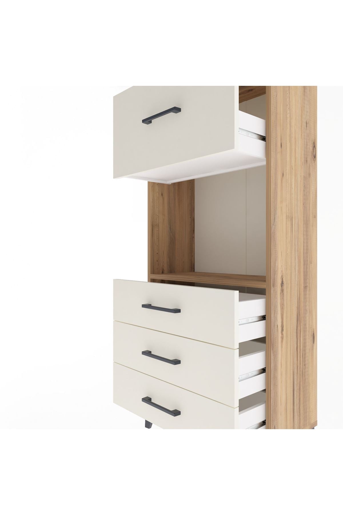 Arges Dolap Tek Raflı 4 Çekmeceli 60x30x134 - S17M028V7A