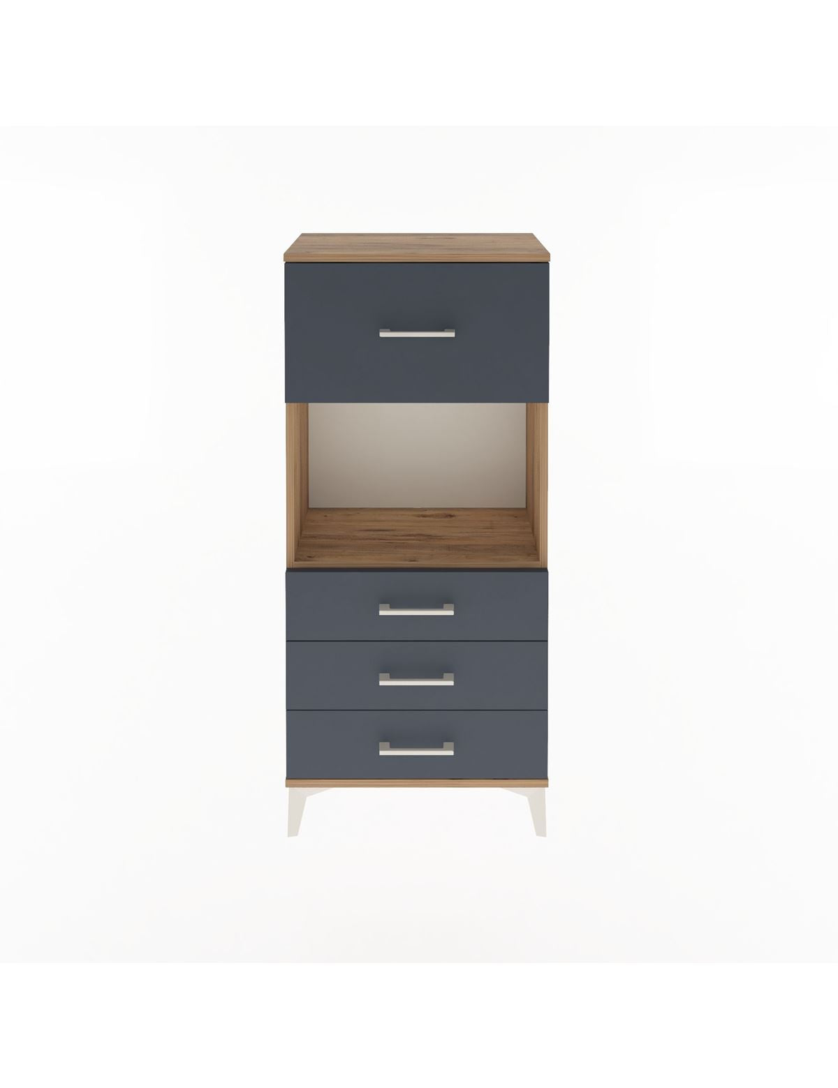 Arges Dolap Tek Raflı 4 Çekmeceli 60x30x134 - S17M028V8A