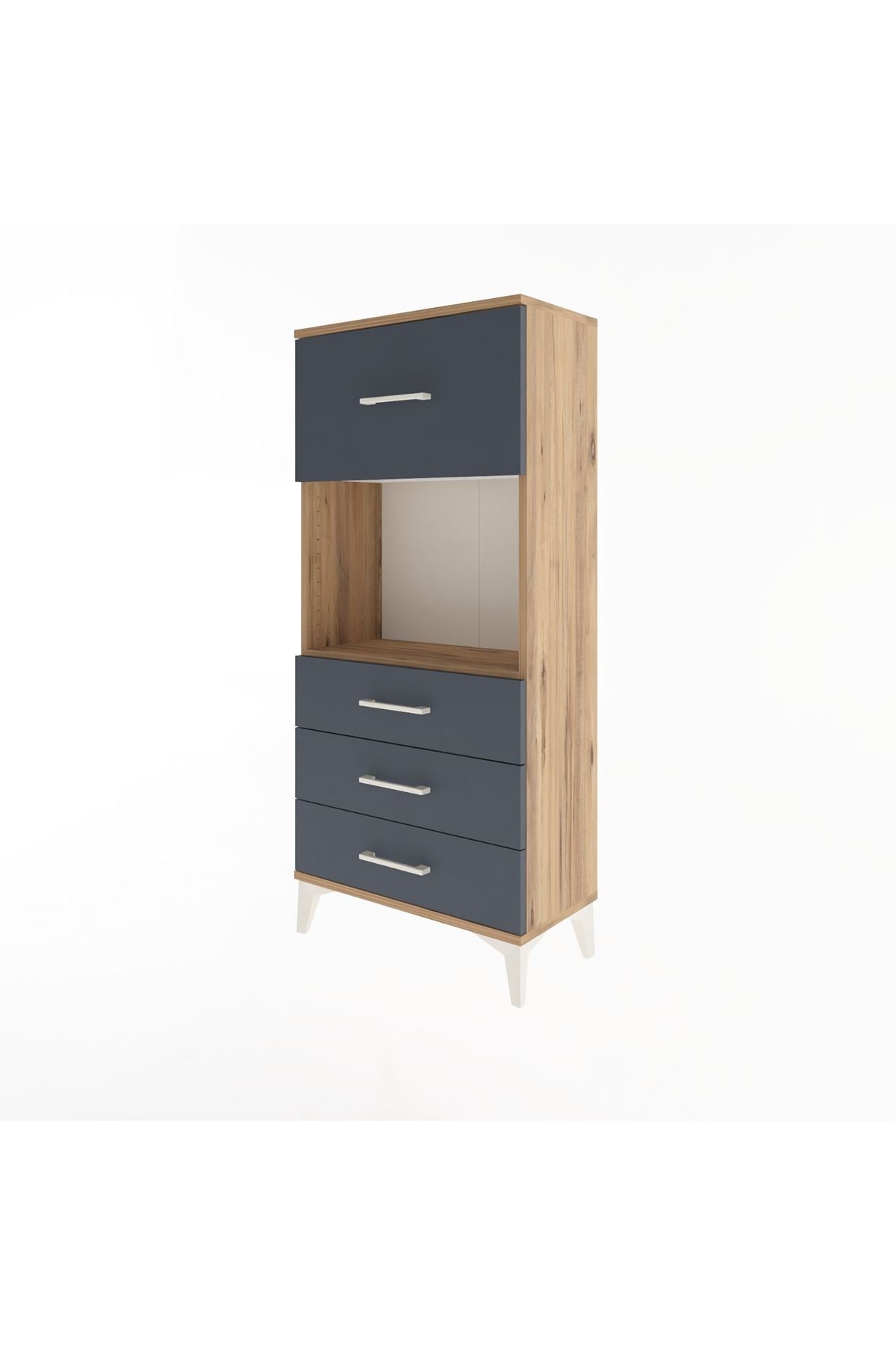 Arges Dolap Tek Raflı 4 Çekmeceli 60x30x134 - S17M028V8A