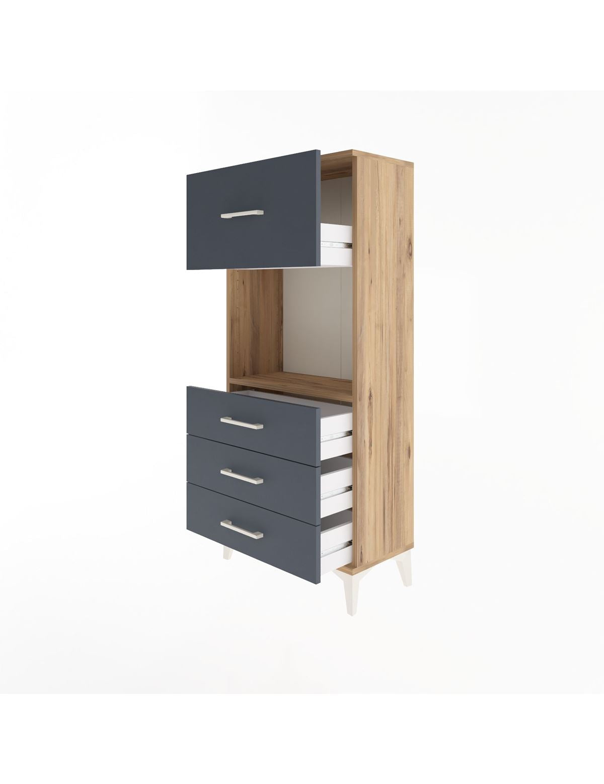Arges Dolap Tek Raflı 4 Çekmeceli 60x30x134 - S17M028V8A