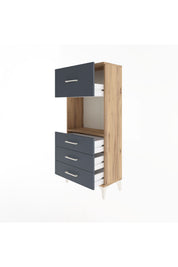 Arges Dolap Tek Raflı 4 Çekmeceli 60x30x134 - S17M028V8A