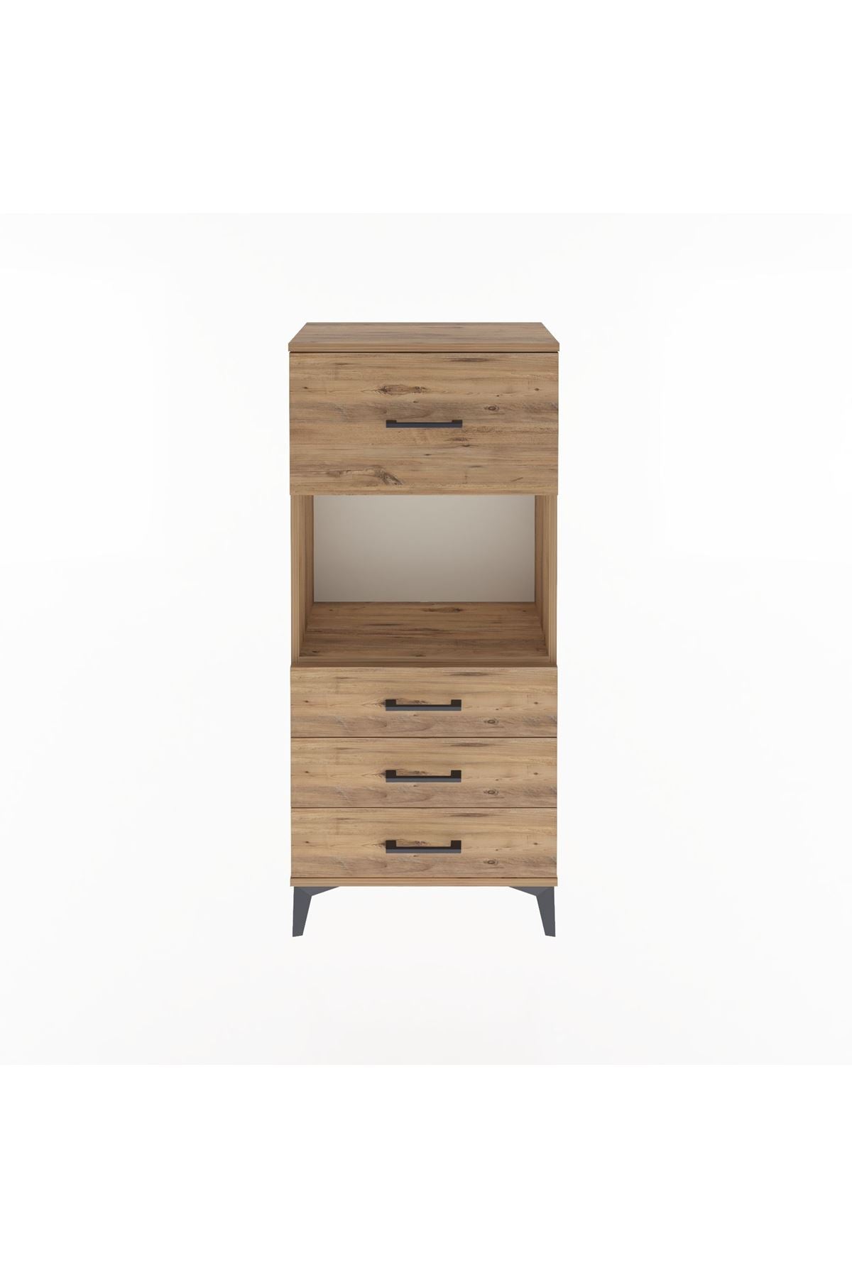 Arges Dolap Tek Raflı 4 Çekmeceli 60x30x134 - S17M028V9A