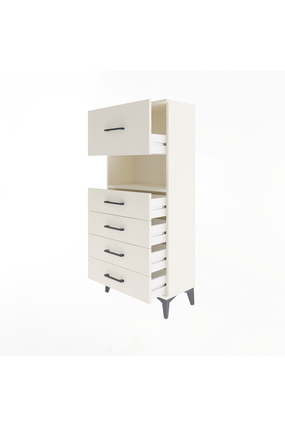 Arges Dolap Tek Raflı 5 Çekmeceli 60x30x134 - S17M030V1A