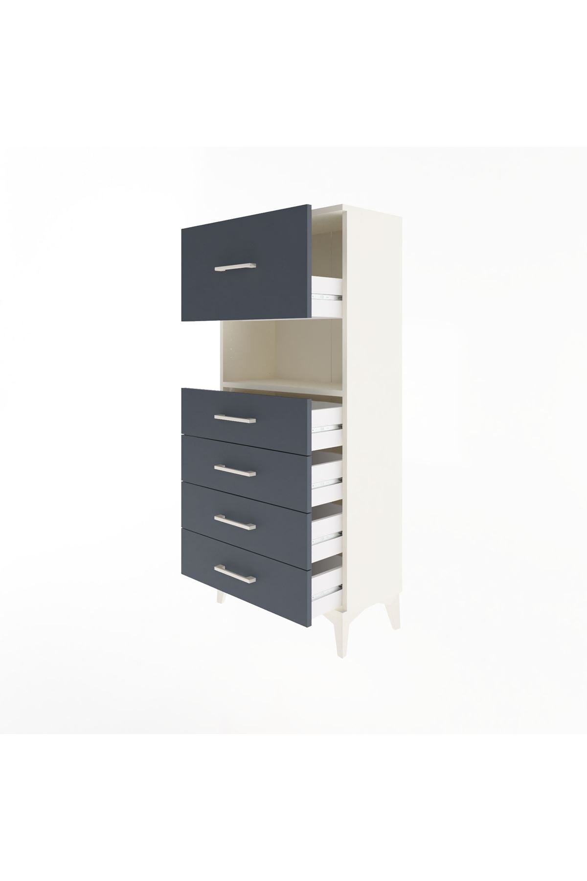 Arges Dolap Tek Raflı 5 Çekmeceli 60x30x134 - S17M030V2A