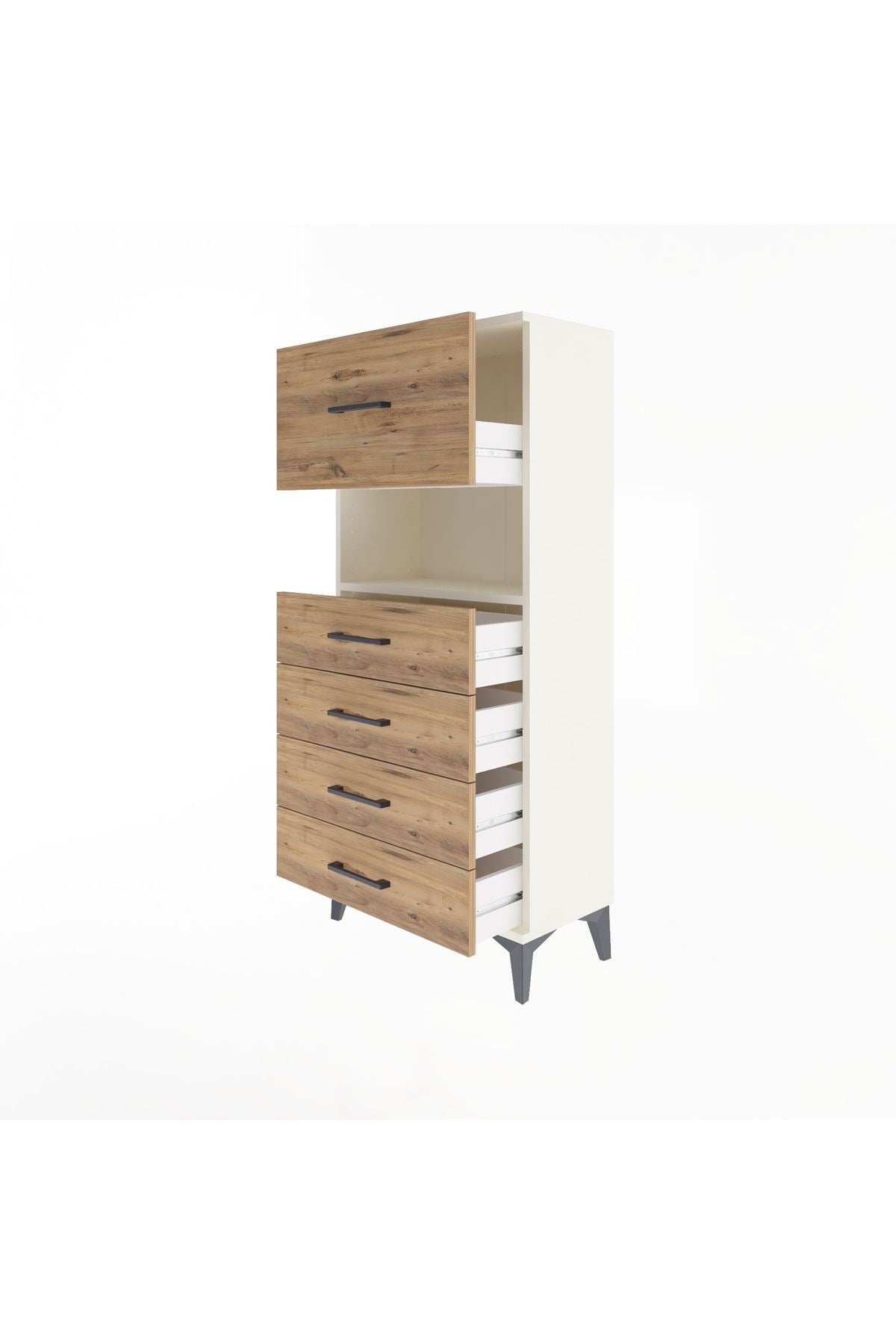 Arges Dolap Tek Raflı 5 Çekmeceli 60x30x134 - S17M030V3A