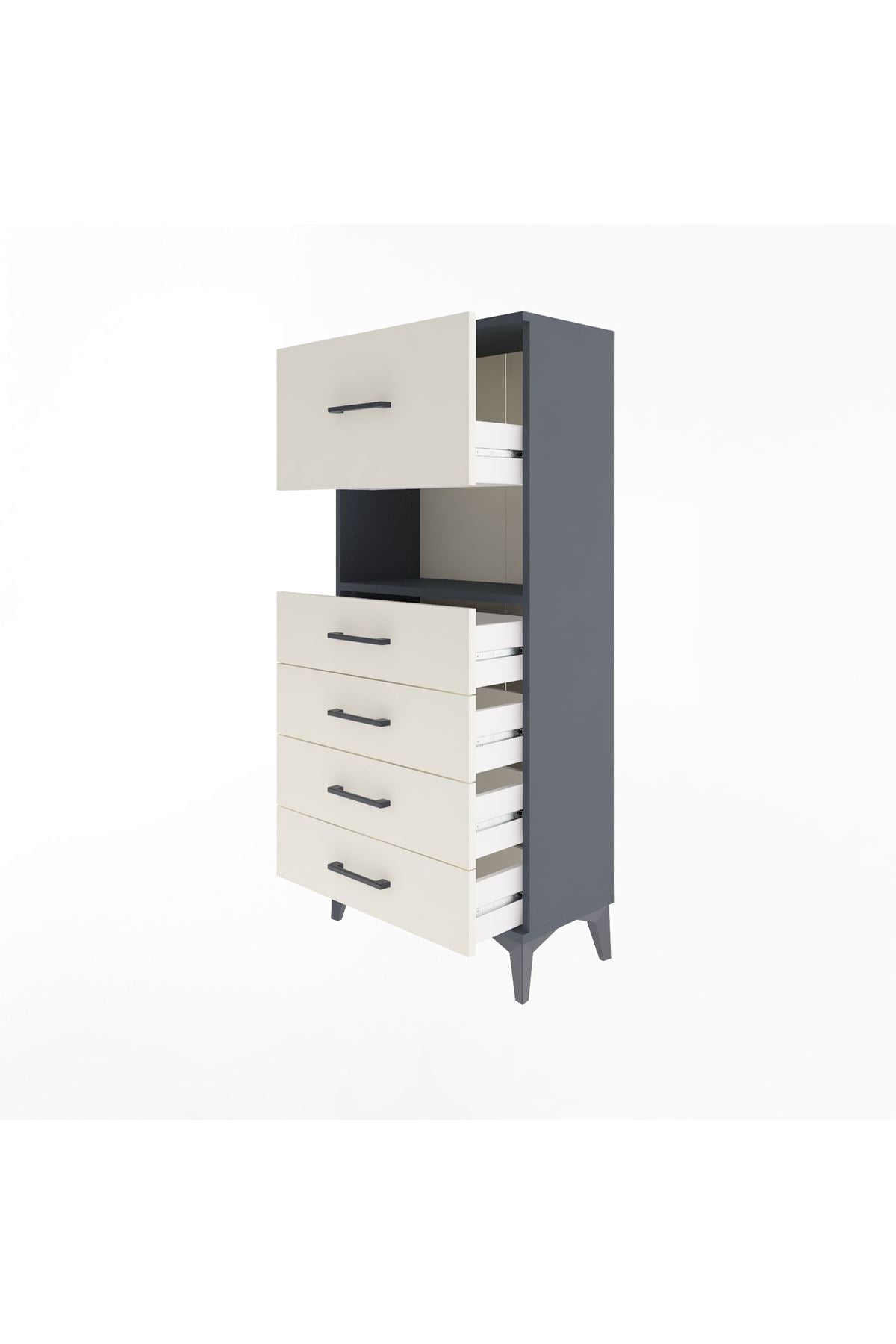 Arges Dolap Tek Raflı 5 Çekmeceli 60x30x134 - S17M030V4A