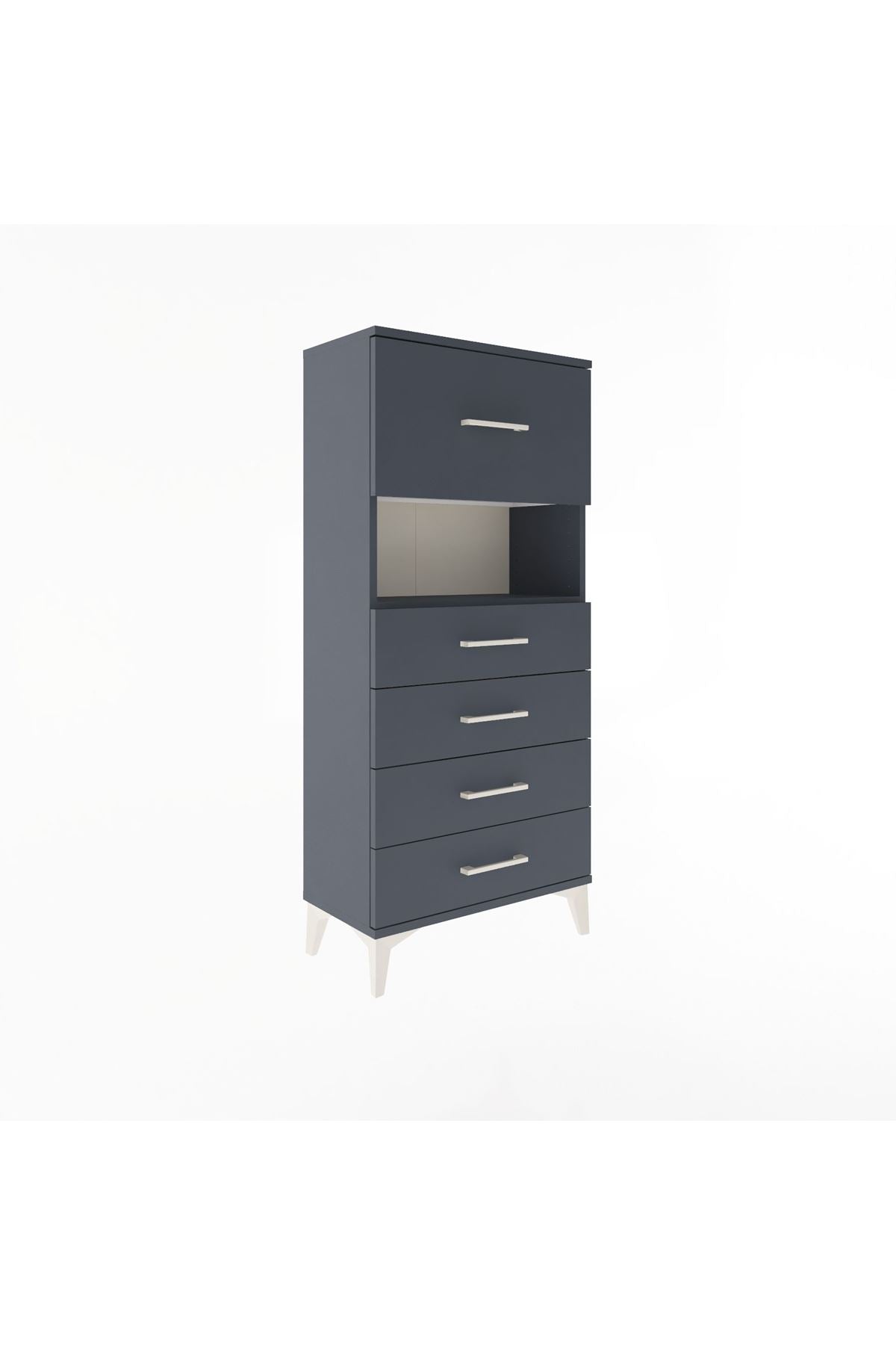 Arges Dolap Tek Raflı 5 Çekmeceli 60x30x134 - S17M030V5A
