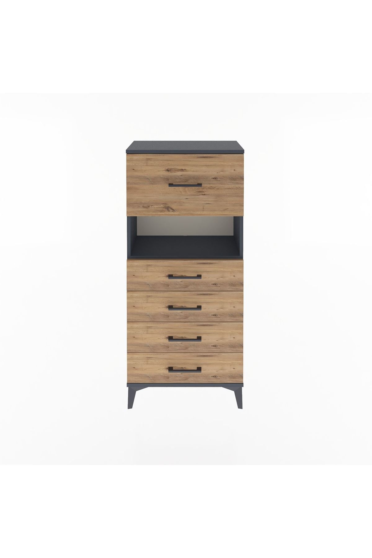 Arges Dolap Tek Raflı 5 Çekmeceli 60x30x134 - S17M030V6A