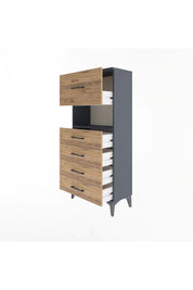 Arges Dolap Tek Raflı 5 Çekmeceli 60x30x134 - S17M030V6A