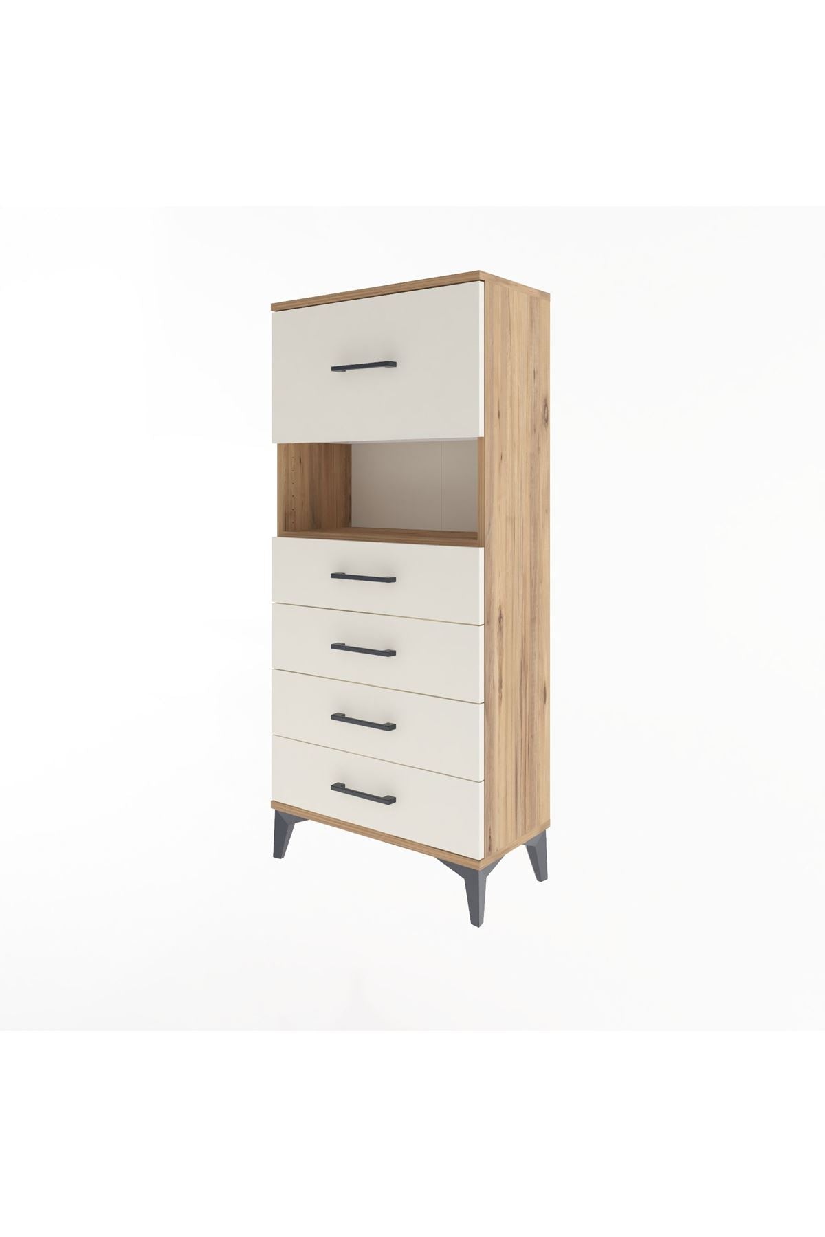 Arges Dolap Tek Raflı 5 Çekmeceli 60x30x134 - S17M030V7A