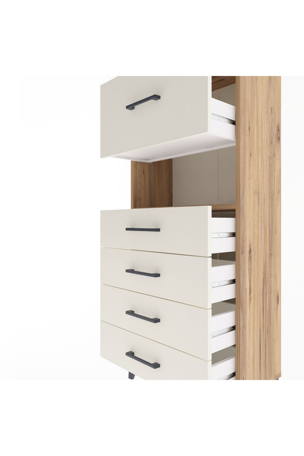 Arges Dolap Tek Raflı 5 Çekmeceli 60x30x134 - S17M030V7A