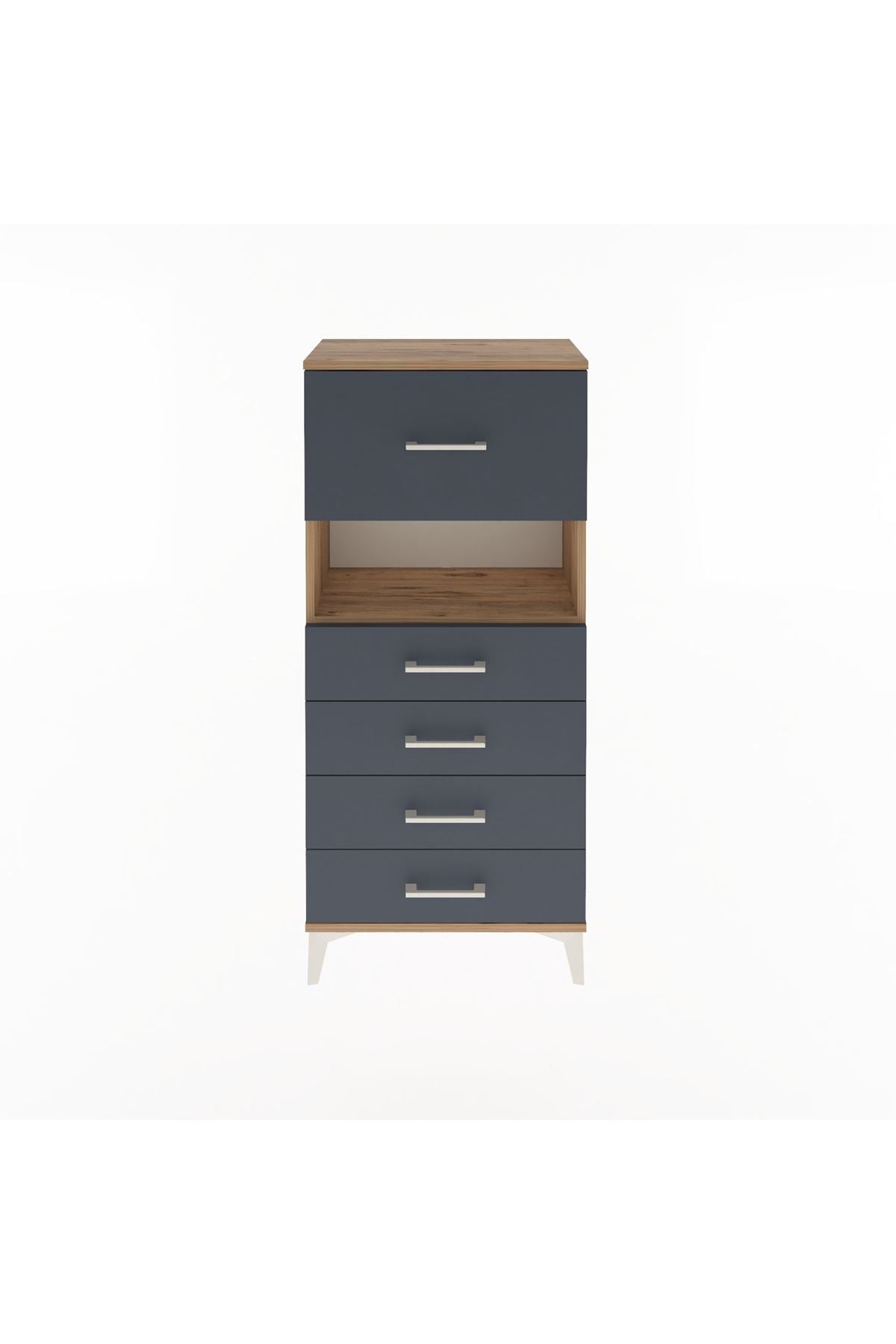 Arges Dolap Tek Raflı 5 Çekmeceli 60x30x134 - S17M030V8A