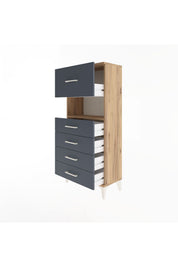 Arges Dolap Tek Raflı 5 Çekmeceli 60x30x134 - S17M030V8A