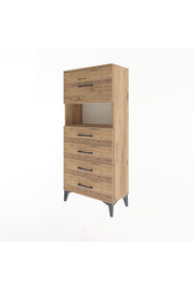 Arges Dolap Tek Raflı 5 Çekmeceli 60x30x134 - S17M030V9A