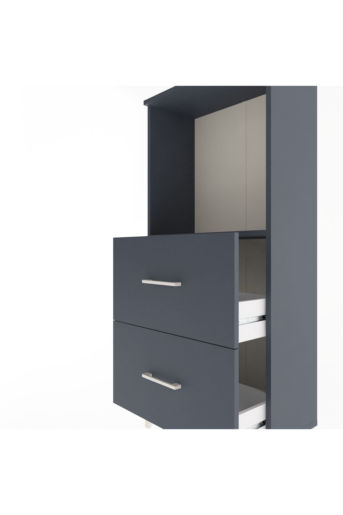 Arges Dolap Tek Raflı 2 Çekmeceli 60x30x134 - S17M031V5A