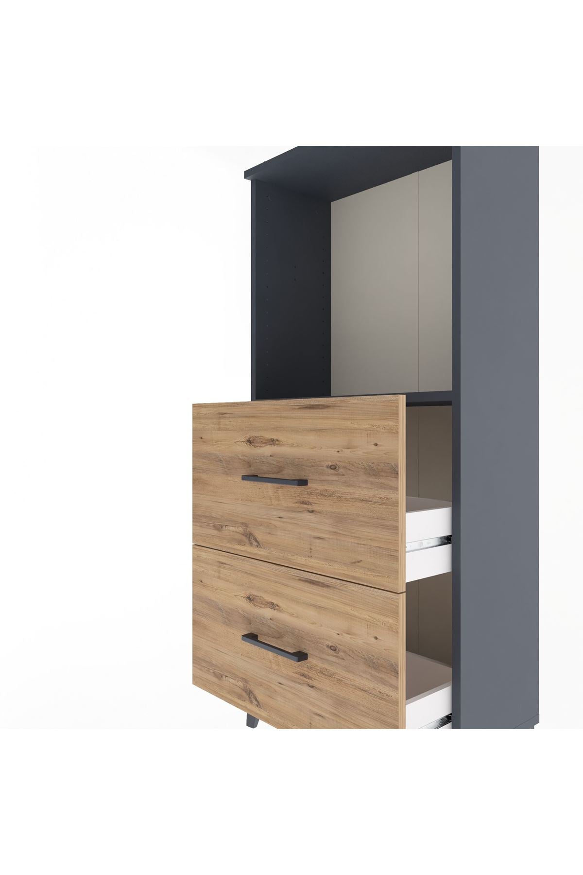 Arges Dolap Tek Raflı 2 Çekmeceli 60x30x134 - S17M031V6A