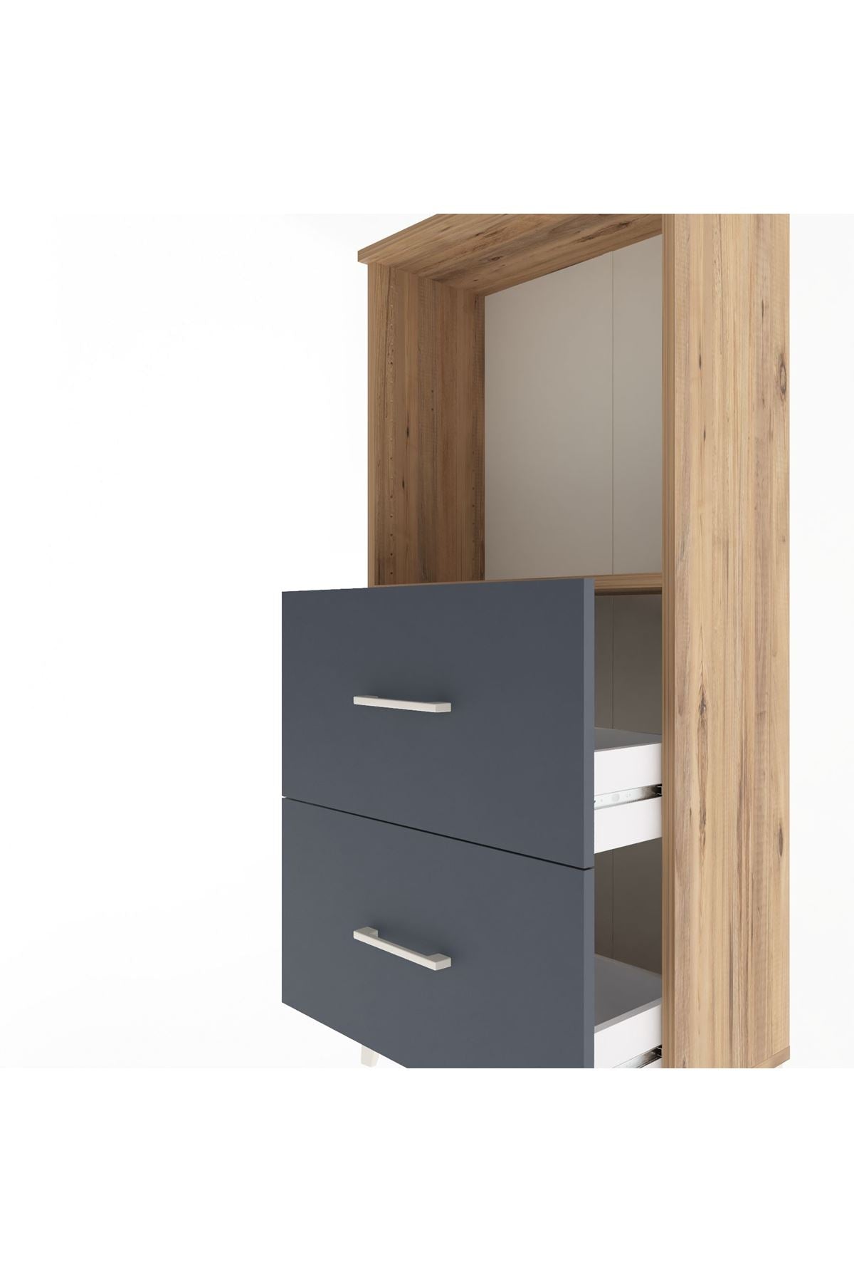 Arges Dolap Tek Raflı 2 Çekmeceli 60x30x134 - S17M031V8A