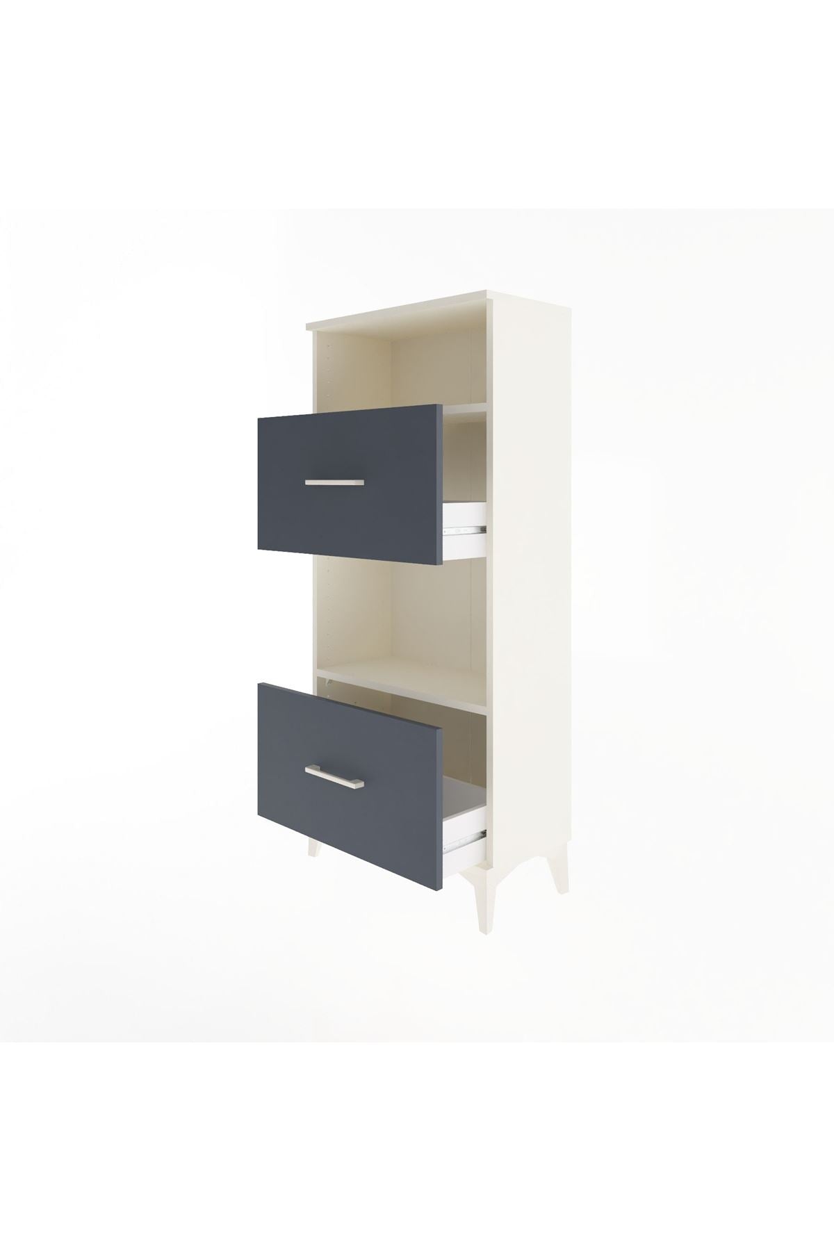 Arges Dolap 2 Raflı 2 Çekmeceli 60x30x134 - S17M032V2A