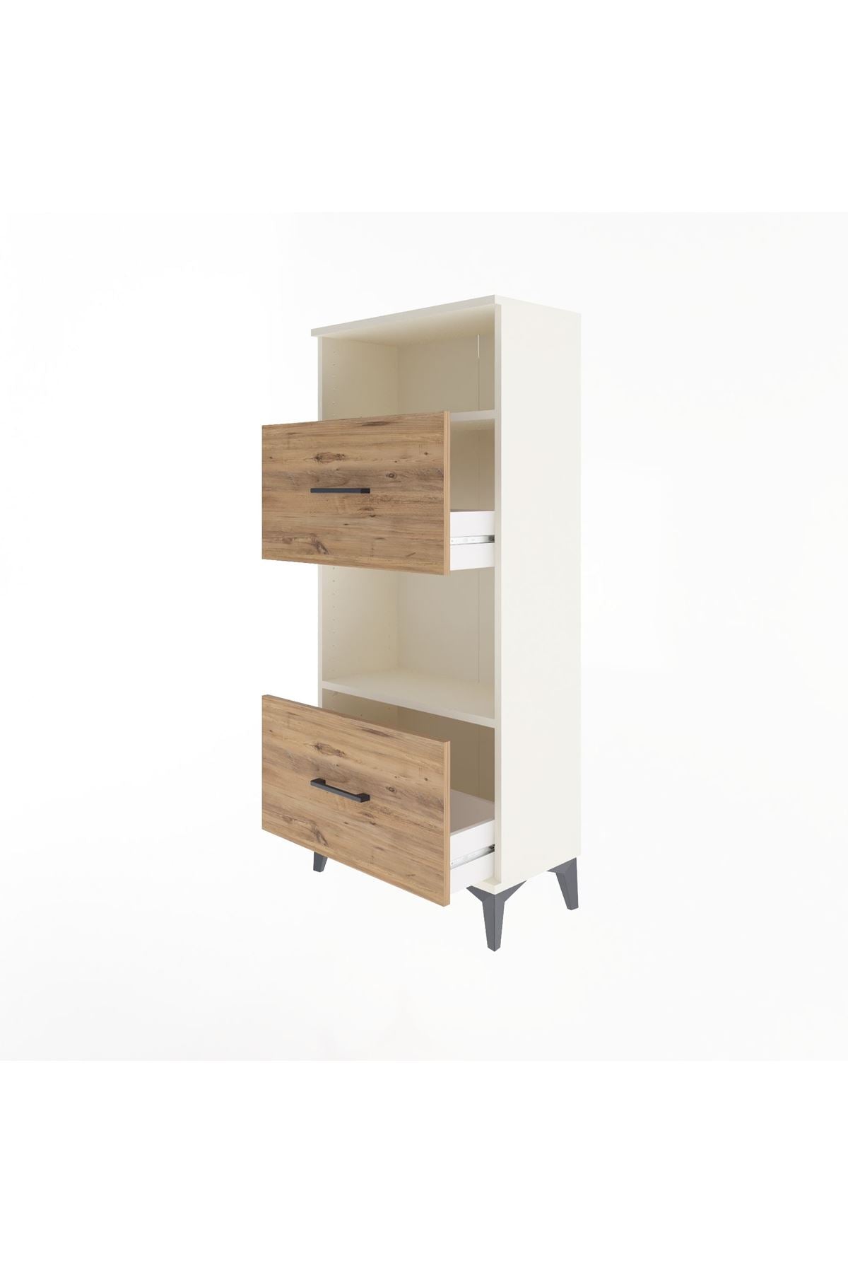 Arges Dolap 2 Raflı 2 Çekmeceli 60x30x134 - S17M032V3A