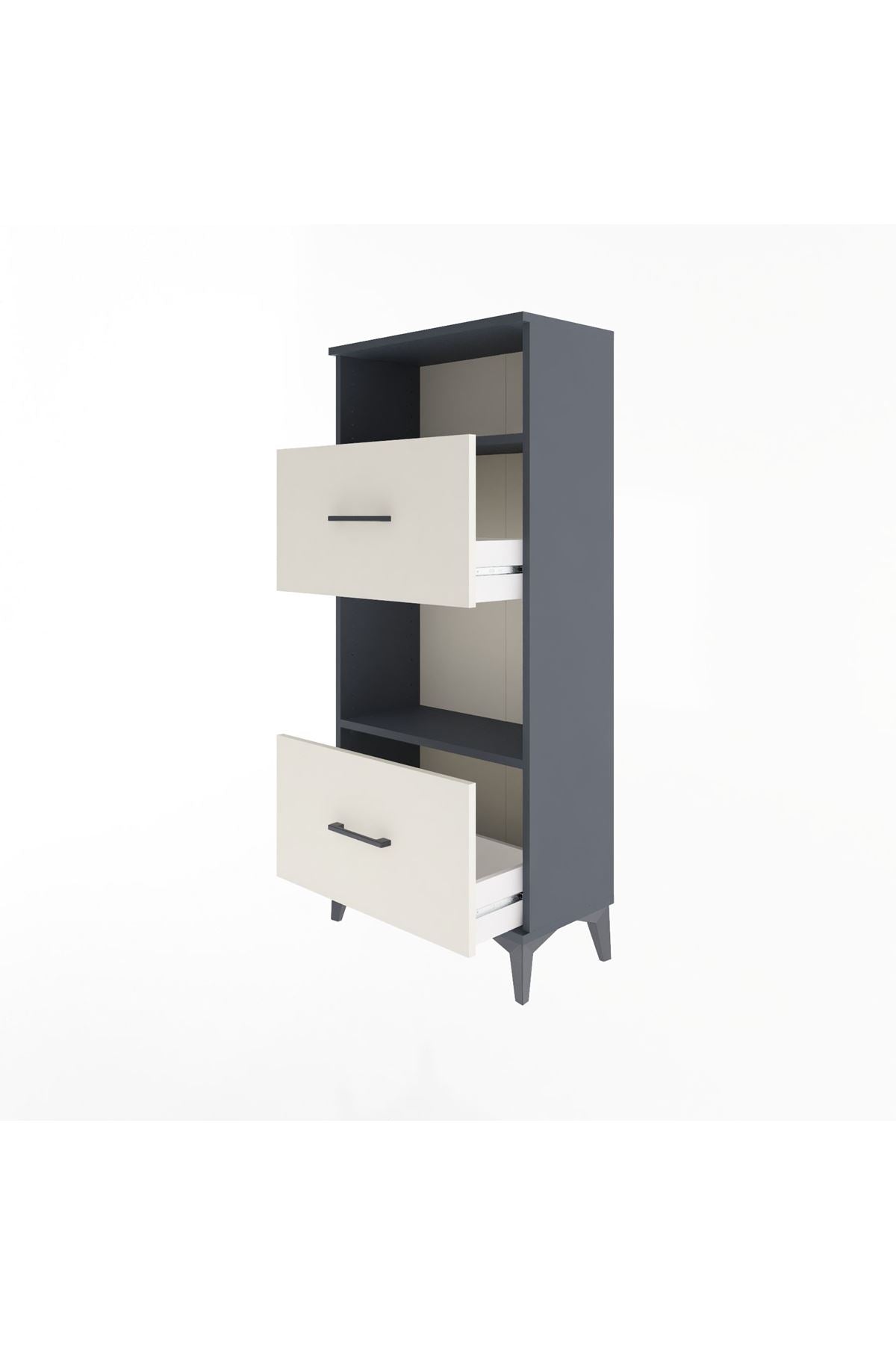 Arges Dolap 2 Raflı 2 Çekmeceli 60x30x134 - S17M032V4A