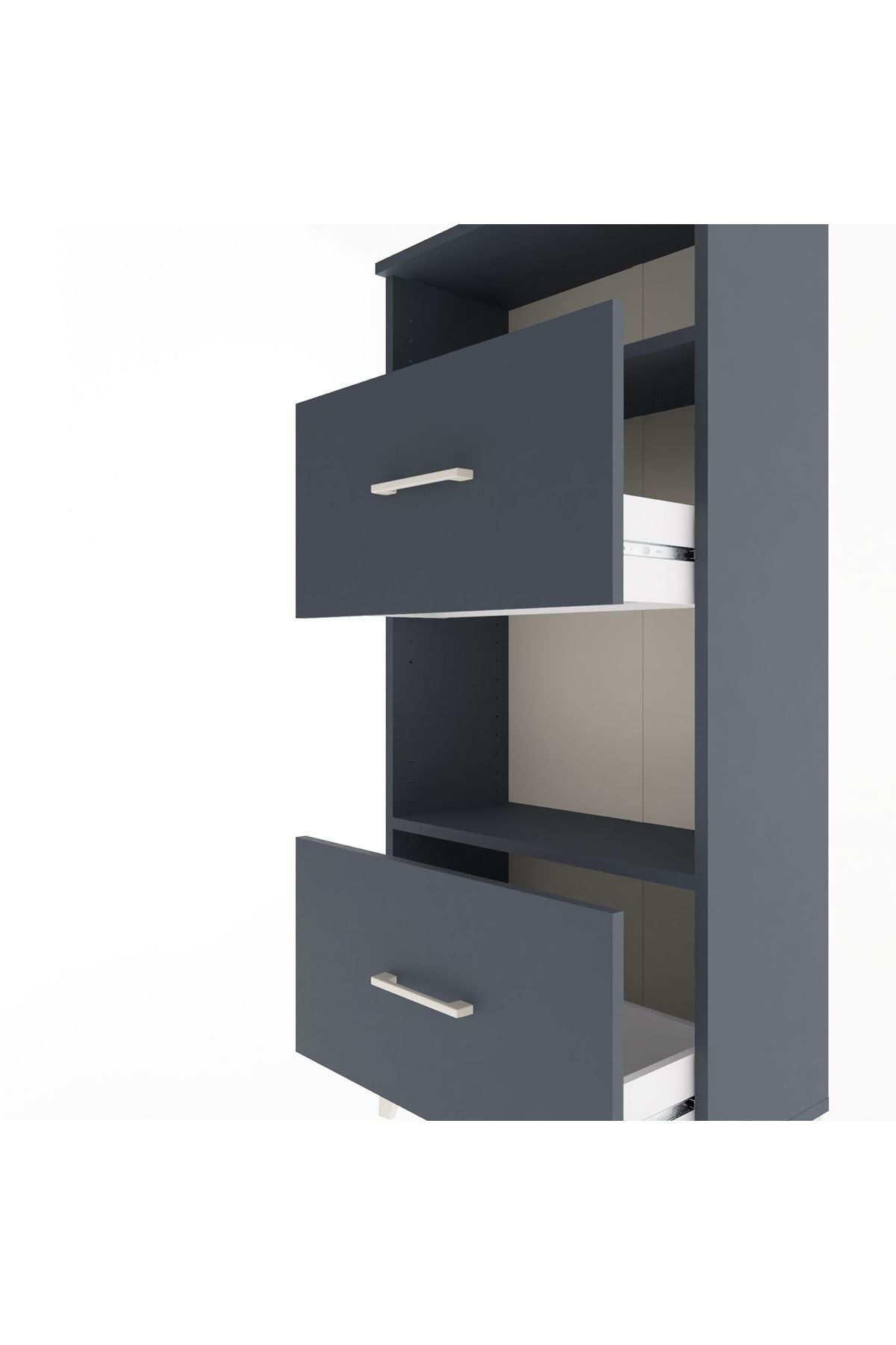 Arges Dolap 2 Raflı 2 Çekmeceli 60x30x134 - S17M032V5A