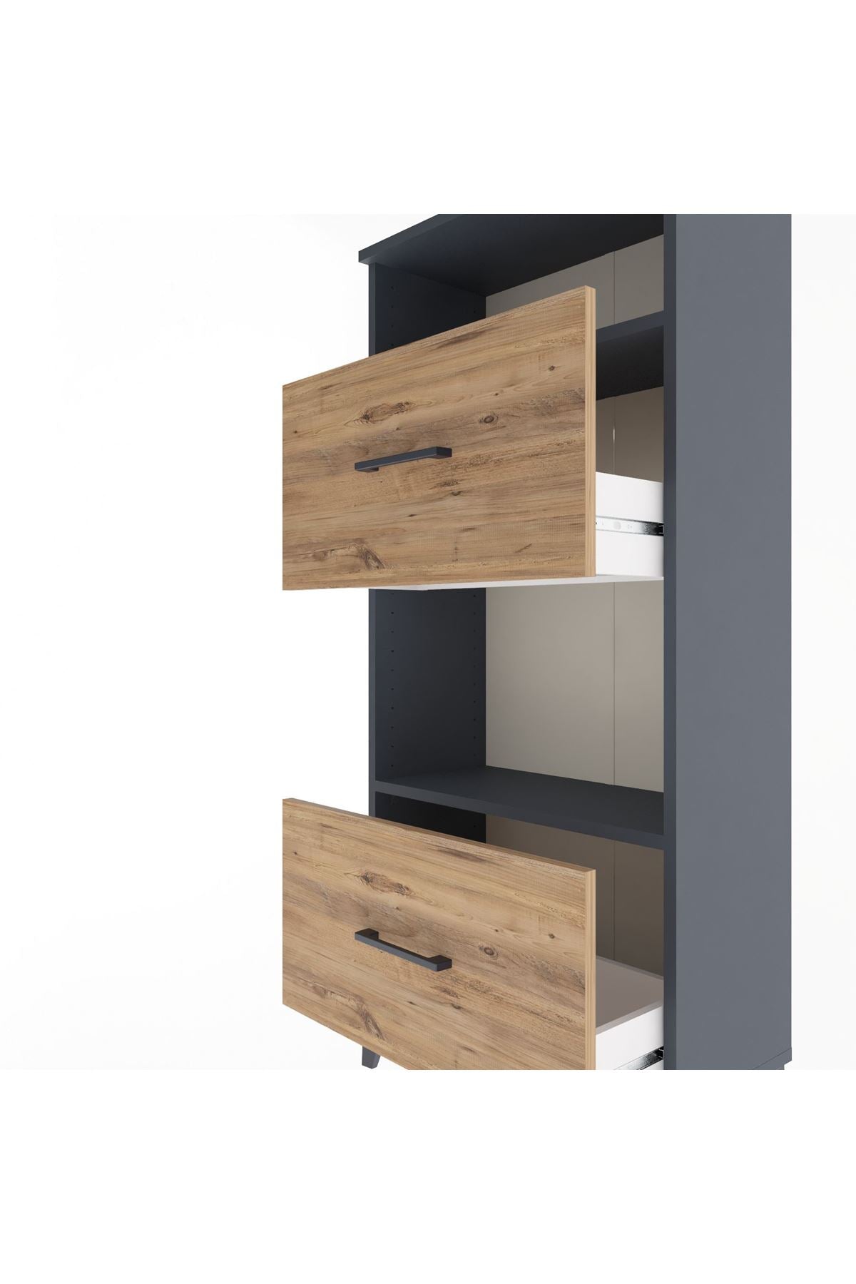 Arges Dolap 2 Raflı 2 Çekmeceli 60x30x134 - S17M032V6A