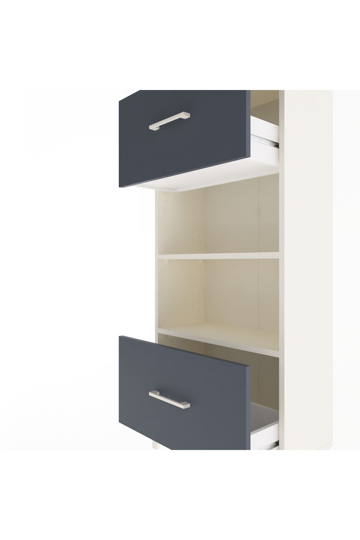 Arges Dolap 2 Raflı 2 Çekmeceli 60x30x134 - S17M033V2A