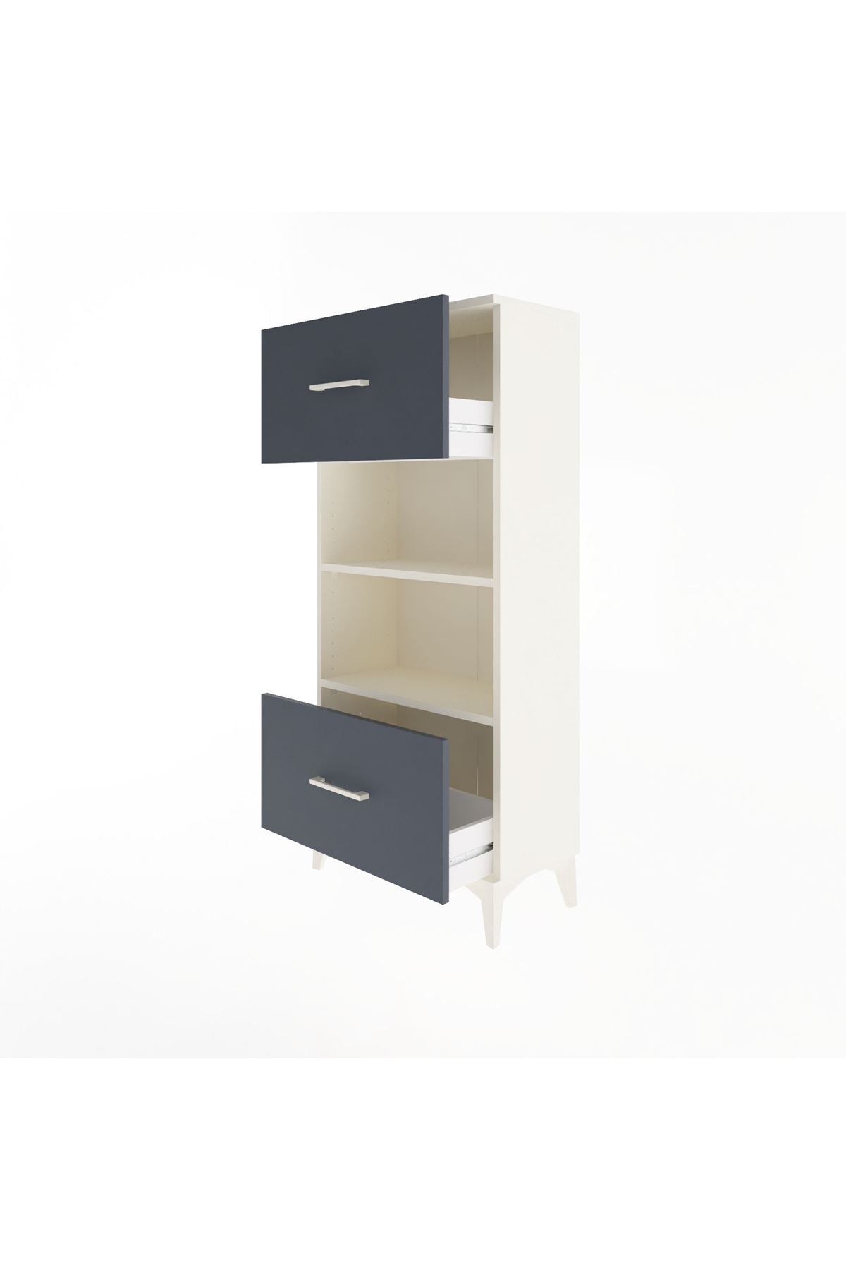 Arges Dolap 2 Raflı 2 Çekmeceli 60x30x134 - S17M033V2A