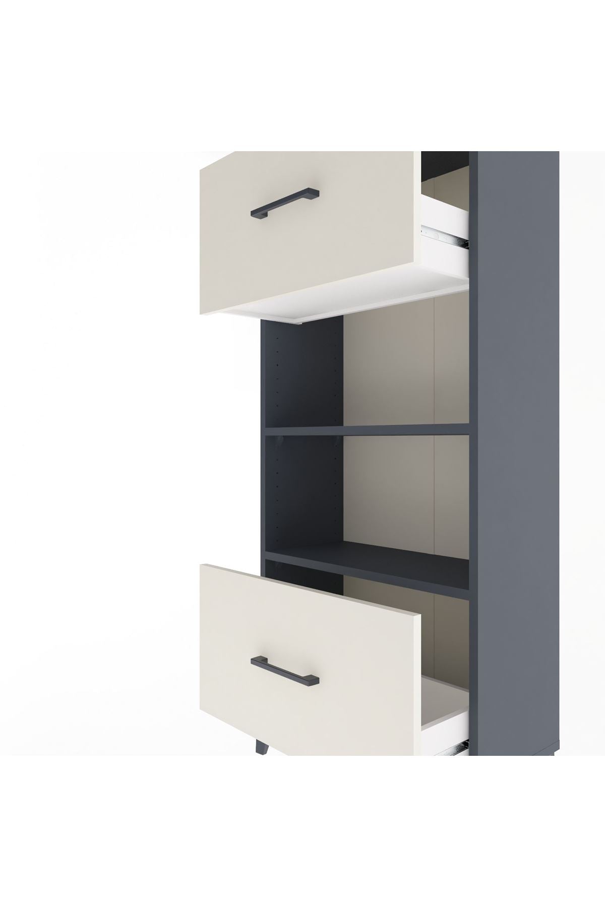 Arges Dolap 2 Raflı 2 Çekmeceli 60x30x134 - S17M033V4A