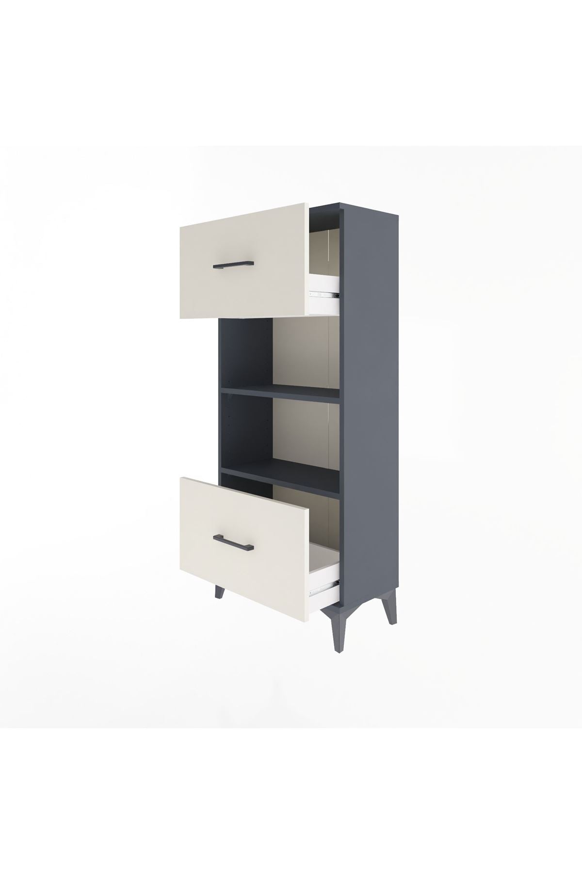 Arges Dolap 2 Raflı 2 Çekmeceli 60x30x134 - S17M033V4A