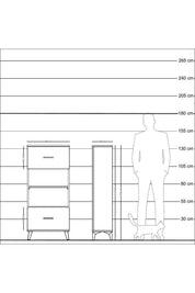 Arges Dolap 2 Raflı 2 Çekmeceli 60x30x134 - S17M033V5A