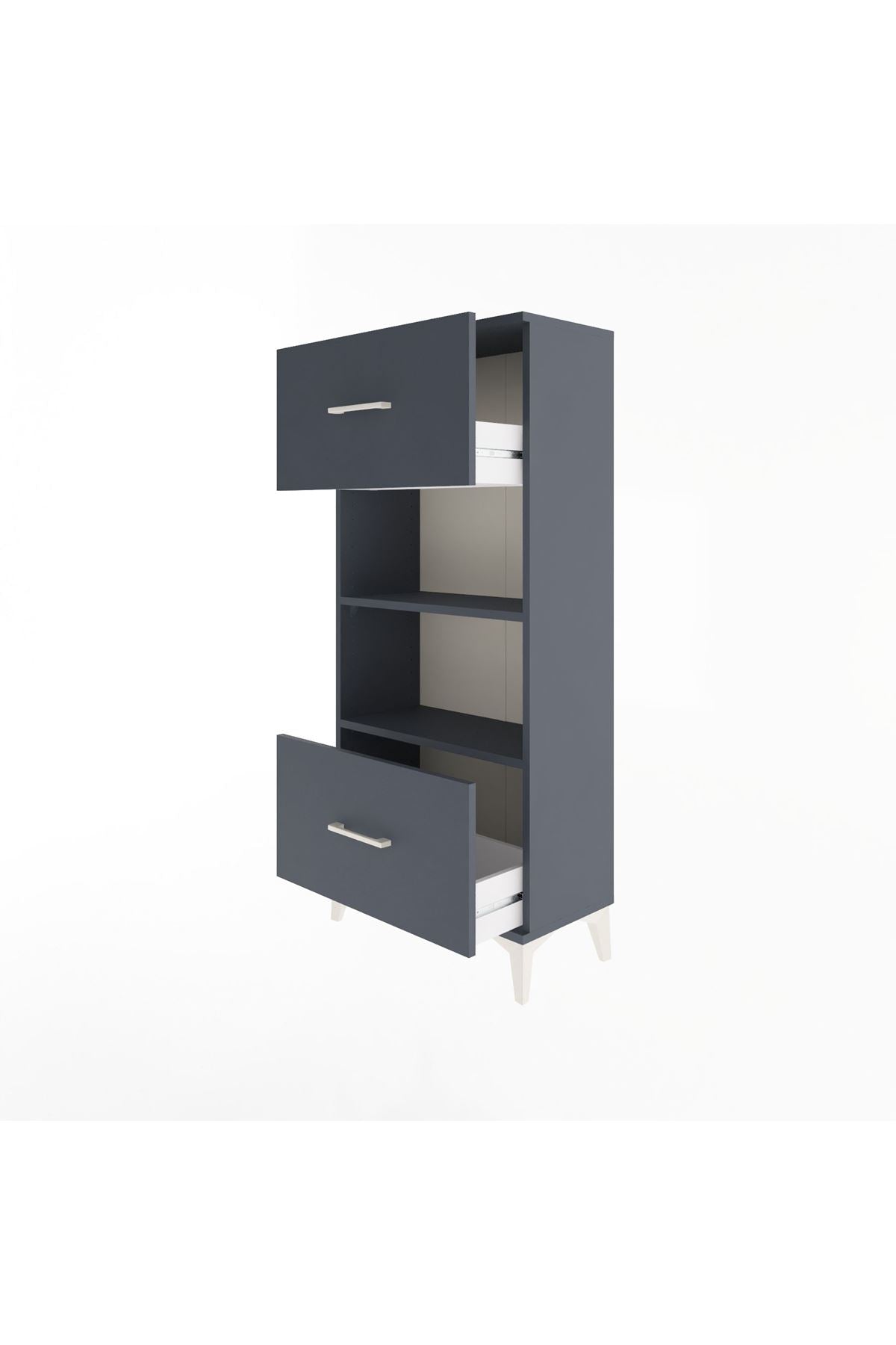 Arges Dolap 2 Raflı 2 Çekmeceli 60x30x134 - S17M033V5A